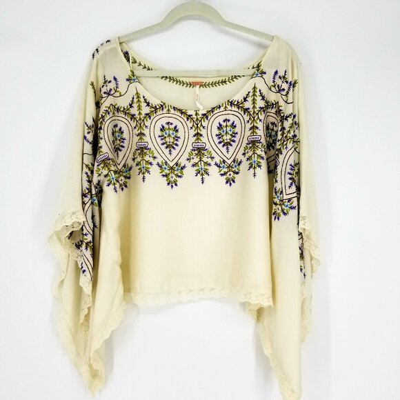 Free People Tops - Free People Embroidered Women's draped  blouse - Contemporary w/Old World Charm